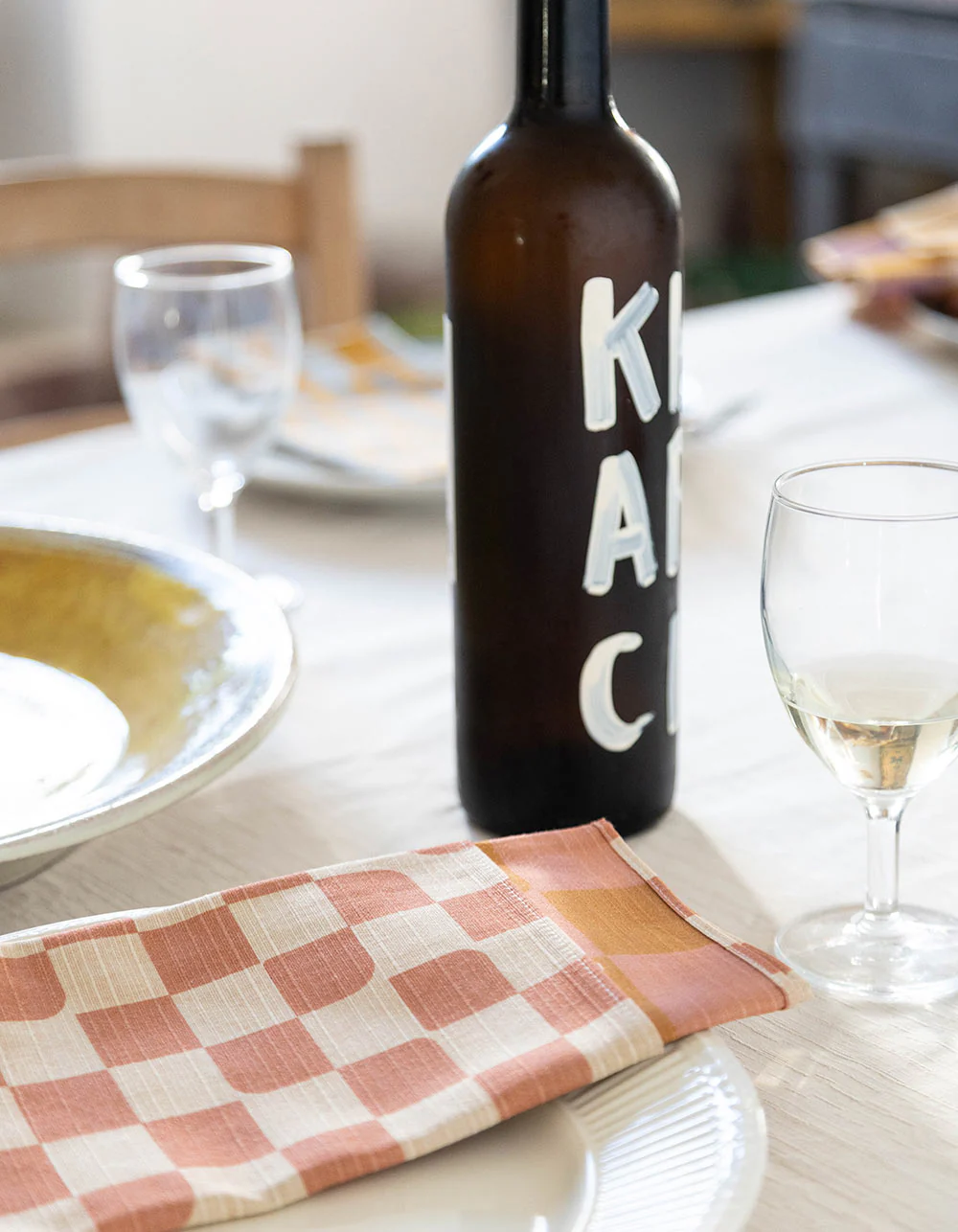 Dinner Napkins Double Sided Checker - Quiet Season - Image 3